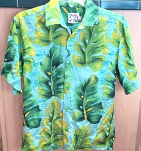 Jams World Damen Retro Shirt Button Down Blumen Oberteil kleine Tasche grün gelb - Bild 1 von 5