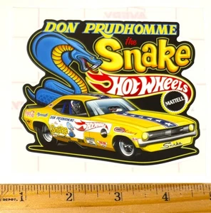 Hot Wheels Don Prudhomme Yellow Snake 1970 Plymouth Cuda Vinyl Sticker Decal - Picture 1 of 1