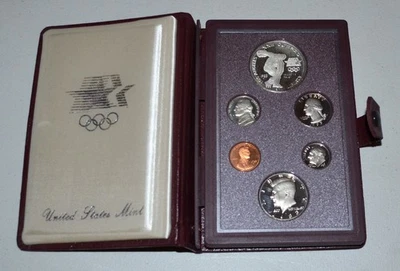 1983-S Prestige Set 6 Coins Proof Olympic w/SILVER First Year! - Image 1 of 3