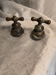 Vintage Antique Set of Brass T - Handle Plumbing Fixtures Dated 7/21/1908 - Picture 1 of 6