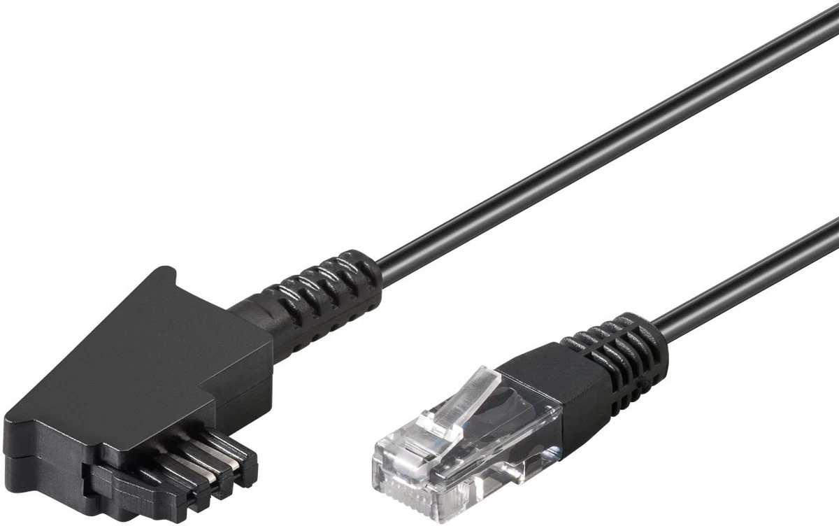 Hama 10m Telefonkabel – F/8P2 C Auf RJ45, Weiß, Für Festnetzanschluss