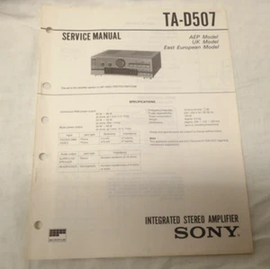 Original - Service Manual - SONY TA-507 - Picture 1 of 1
