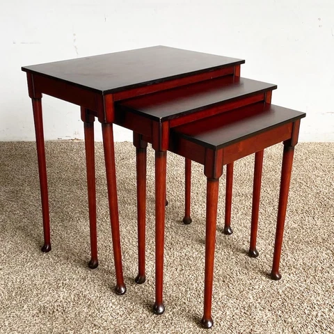 Traditional Mahogany Nesting Tables From Bombay Company - Set of 3 Cover