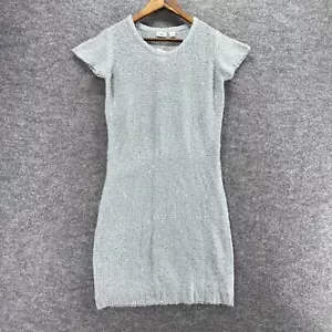 New Cato Dress Women M Medium Gray Sheath Midi Knit Crew Neck Short Sleeve - Picture 1 of 10