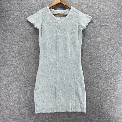 Nuevo Vestido Cato Mujer M Gris Medio Vaina Midi Tejido Cuello Redondo Manga Corta Foto 1 de 4