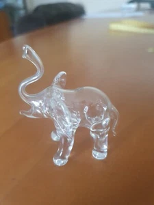 ELEFANTINO IN VETRO SOFFIATO TRASPARENTE MISURE CM L. 5 X H. 6 X P. 4,5 - Foto 1 di 3