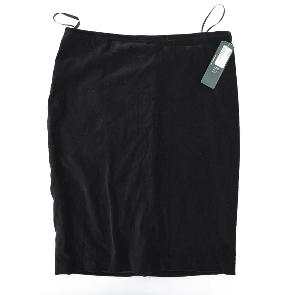 NUEVA Falda Lauren Ralph Lauren Mujer 10 Negra A-LIne Terciopelo Forrado Ropa de Trabajo Foto 1 de 4