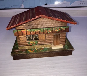 Chalet vintage in legno casa gioielli ballerina danza music box funziona con *difetti - Foto 1 di 14