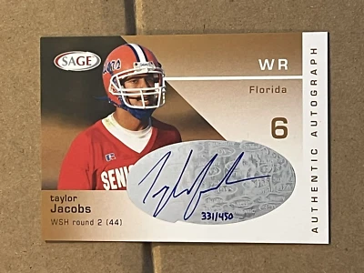 2003 SAGE - BRONZE - TAYLOR JACOBS FLORIDA #A21 ROOKIE AUTOGRAPH 331/450 - Image 1 of 2