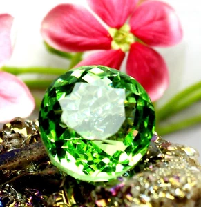 Large Green Peridot 69.70 CT Round Faceted Cut Loose Gemstone Best Gift for Her - Picture 1 of 8