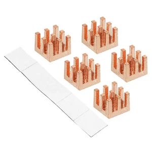 5pcs Copper Heatsink 6x6x5mm Self Adhesive for IC Chipset Cooler - Photo 1/6
