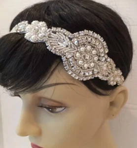 Leaf Rhinestone Applique for Wedding Headband, Bridal Sashes DIY 17cm 1 Pc - Picture 1 of 7