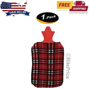 2000ml Hot Water Bottle with Plush Cover Rubber Bag For Pain Relief Warm Therapy - Picture 1 of 19