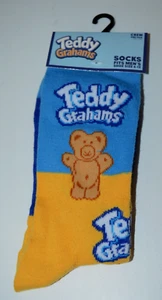 Calze Teddy Grahams Crew Uomo (misura scarpe 6-12) Blu Giallo Marrone Bianco 1 Paio - Foto 1 di 4