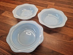 1960s Scalloped Powder Blue JAJ Pyrex Bowls Glass Pyrex Vintage - Picture 1 of 9