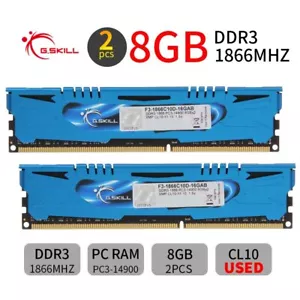 G.Skill Ares 16GB 2x 8GB PC3-14900U DDR3 1866MHz CL10 240Pin DIMM Desktop Memory - Picture 1 of 9