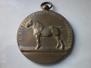 VINTAGE 1950 DUTCH ZEELAND DRAFT / HEAVY HORSE PRIZE MEDAL GOLD / BRONZE COLOUR - Picture 1 of 7