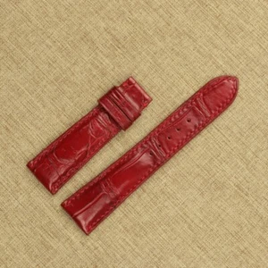 Correa de reloj de cuero genuino rojo 22/18 mm #EZF802 - Imagen 1 de 3