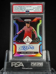 SON HEUNG-MIN-2022 Panini Prizm WC- Qatar Sigs-Silver Prizm 10/10 PSA AUTO 10 - Picture 1 of 2