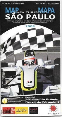 2009 BRAZILIAN F1 GRAND PRIX - SÃO PAULO CITY MAP - JENSON BUTTON WORLD CHAMPION - Image 1 of 2
