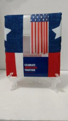 Cortina de Ducha Estrellas y Rayas Rojo Blanco Azul 70x70 Kohl's Americana Foto 1 de 4