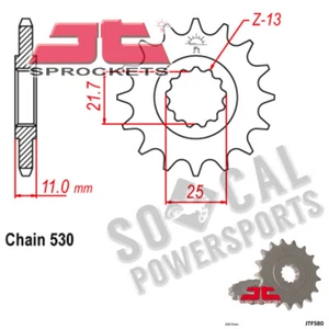 JT Sprocket Countershaft 530 Pitch 16 Tooth Yamaha FZS 700 Fazer (1986-1987) - Picture 1 of 2