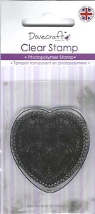 Dovecraft Photopolymer Clear Stamp Doily Heart Free UK Postage - Imagen 1 de 1