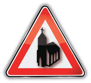 Kirche Gebäude Schild Auto Autoaufkleber Aufkleber - "GRÖßEN" - Bild 1 von 1