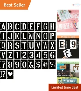 Complete 42-Piece Stencil Set for Numbers & Symbols - Perfect for Art Projects - Picture 1 of 9