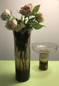 VINTAGE MID CENTURY MODERNISM ART GLASS VASES TABLE SET “ROGASKA” YUGOSLAVIA - Picture 1 of 12