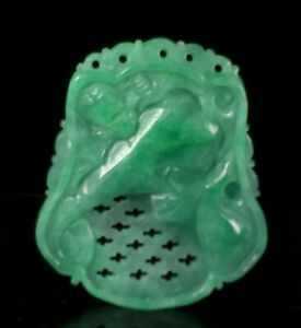 Hand Carved Tibetan Natural Jade Antique Pendant Approx 40x60mm Sold Per Piece