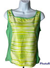 Nike Dri Fit Green Tank Top With Stripes Woman Size M   BN
