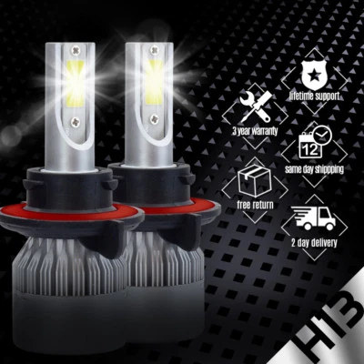 2x CREE H13 9008 488W 48800LM LED Headlight Kit Hi/Lo Bulb 6500K High Power US - Image 1 of 4