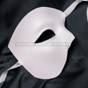 Blank White DIY Mask Masquerade Phantom of the Opera Half Face Eye Mask Costume - Picture 1 of 3