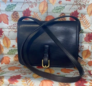 Bandolera Coach Vintage Saddle Pouch Mediana - Cuero Negro - Años 70 - 9590 - Imagen 1 de 18