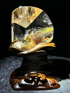 0,97 lb Top Raro Natural Fantasma Fantasma Rutilo Cuarzo Mineral Espécimen Cristal+sta - Imagen 1 de 11