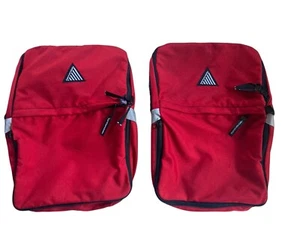 Vintage Cannondale Road Bike Pannier Saddle Bags Expandable Red USA B119 🚴 - Picture 1 of 16