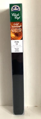 DMC GD1436-0853 Classic Gold Label Aida Fabric Box Black 14 Count cross stitch - Image 1 of 2