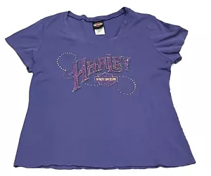 Harley Davidson Womens T Shirt Size XXL Purple New Haven Indiana - Picture 1 of 5