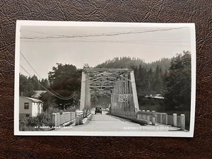 RPPC Happy Camp California Street Scene at Bridge 1940s Siskiyou County - Picture 1 of 2