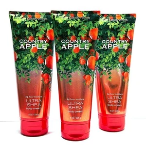 3 Bath & Body Works COUNTRY APPLE Ultra Shea Body Cream Lotion 8 oz CLASSIC - Picture 1 of 2