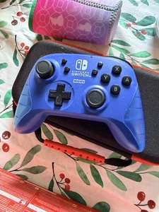 Hori Nintendo Switch Wireless Horipad Pro Controller Blue USB-C *TESTED* CLEAN! - Picture 1 of 1