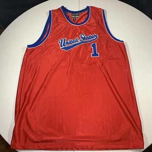 Camiseta deportiva de baloncesto Steve & Barrys United States #1 roja bordada para hombre talla XXL - Imagen 1 de 6
