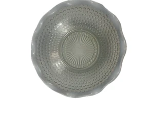 Vintage Klarglas Schuhnagel Schüssel Bonboniere mit Milchglas gerafftem Rand 9,5" - Bild 1 von 13