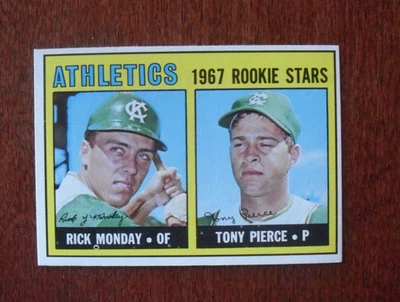 1967 Topps béisbol #542 atletismo estrellas novatas Monday & Pierce sin pliegues Foto 1 de 2