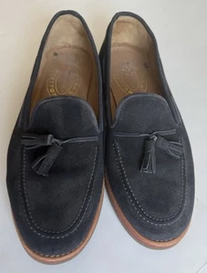 Stubbs Wootton Samt Tasseled Loafer Herren 10 Blau Luxus Altes Geld Slipper - Bild 1 von 10