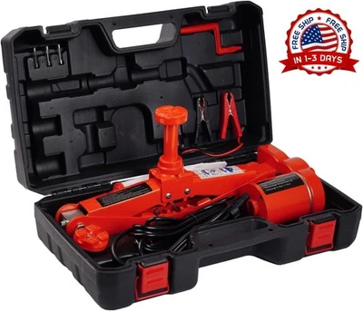 Gato eléctrico de tijera de 3 toneladas para coches, 12 V, para sedanes y SUV - Image 1 of 4