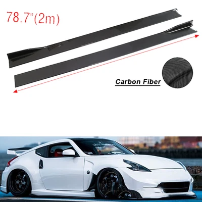 78.7" Carbon Fiber Side Skirt Splitter Rocker Extensio For Nissan 200SX S15 - Imagem 1 de 4