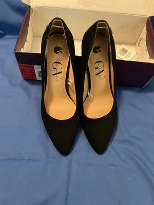 Gloria Vanderbilt, Marilyn, Salto Jeans Preto Feminino, Bombas, Logotipo 3", Tamanho 6.5 - Imagem 1 de 4