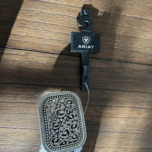 Ariat® Ladies Rhinestone Filigree Tooled Black Leather Belt A10006901 - Picture 1 of 2